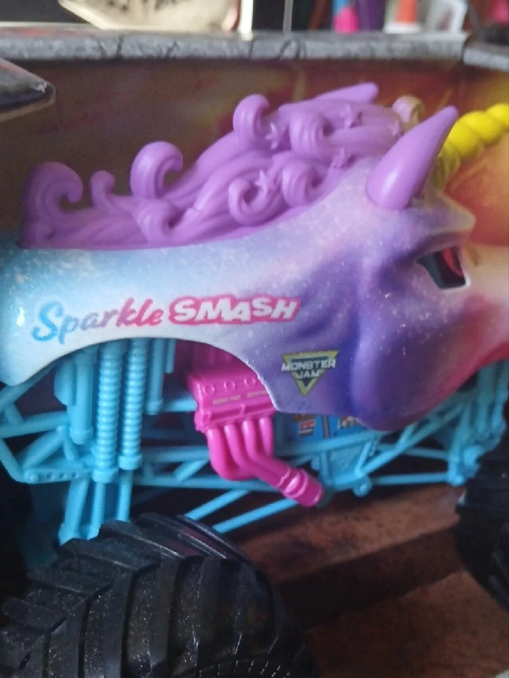 Sparkle Smash Unicorn Monster Truck - Purple, Blue & Yellow